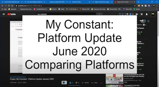 Crypto: My Constant - Platform Update June 2020 - Changes Being Made