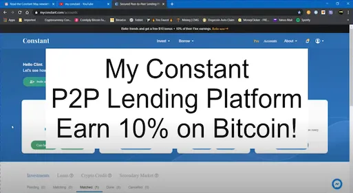 Crypto: My Constant P2P Lending - Earn Bitcoin Interest - June 2020